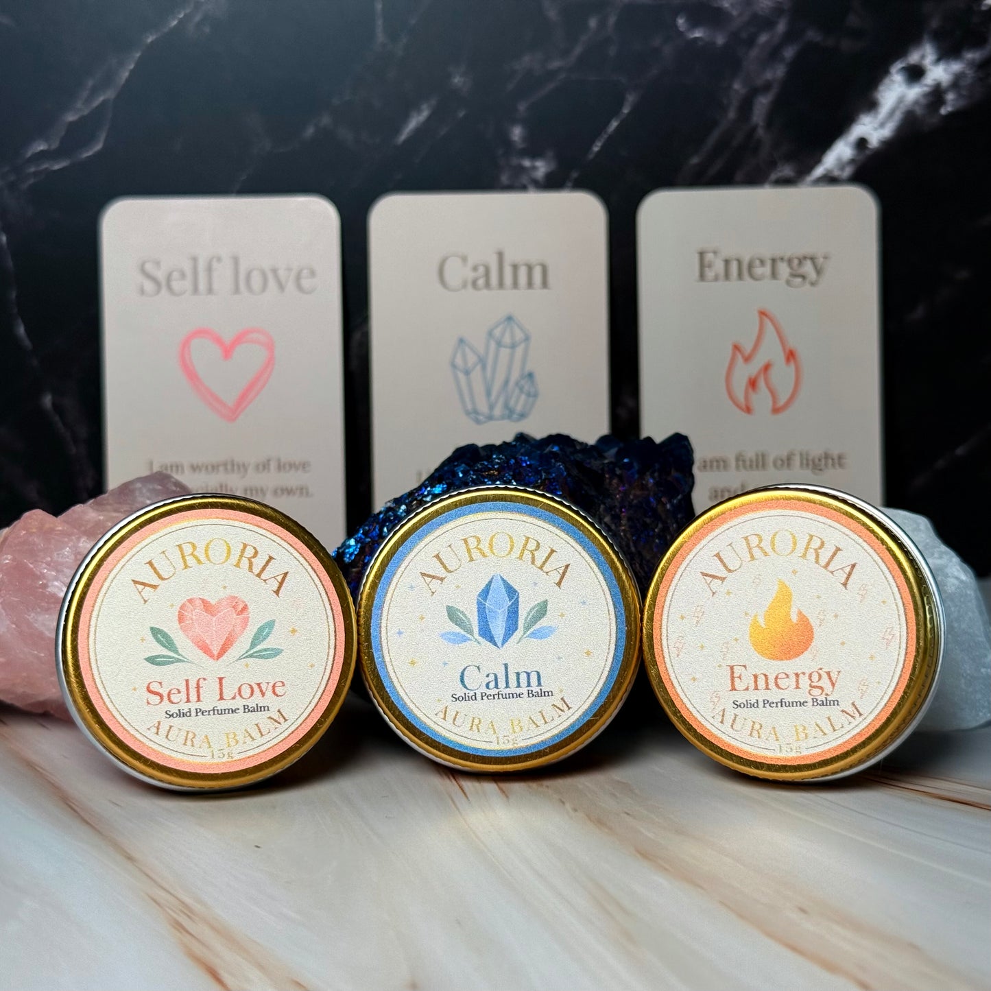 Auroria Aura Balm Trio – Self Love, Calm & Energy